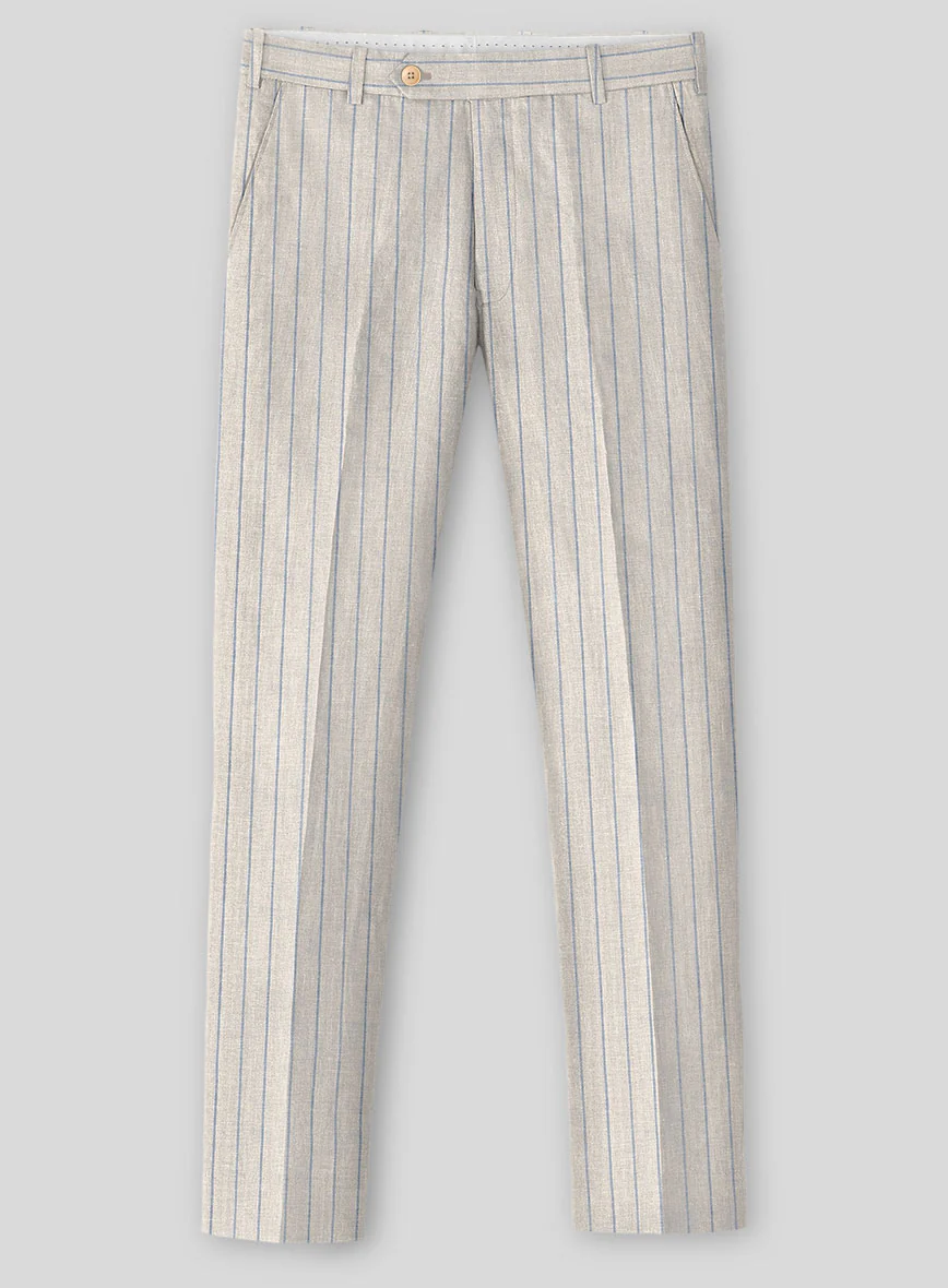 Italian Linen Belvano Stripe Suit - Image 4