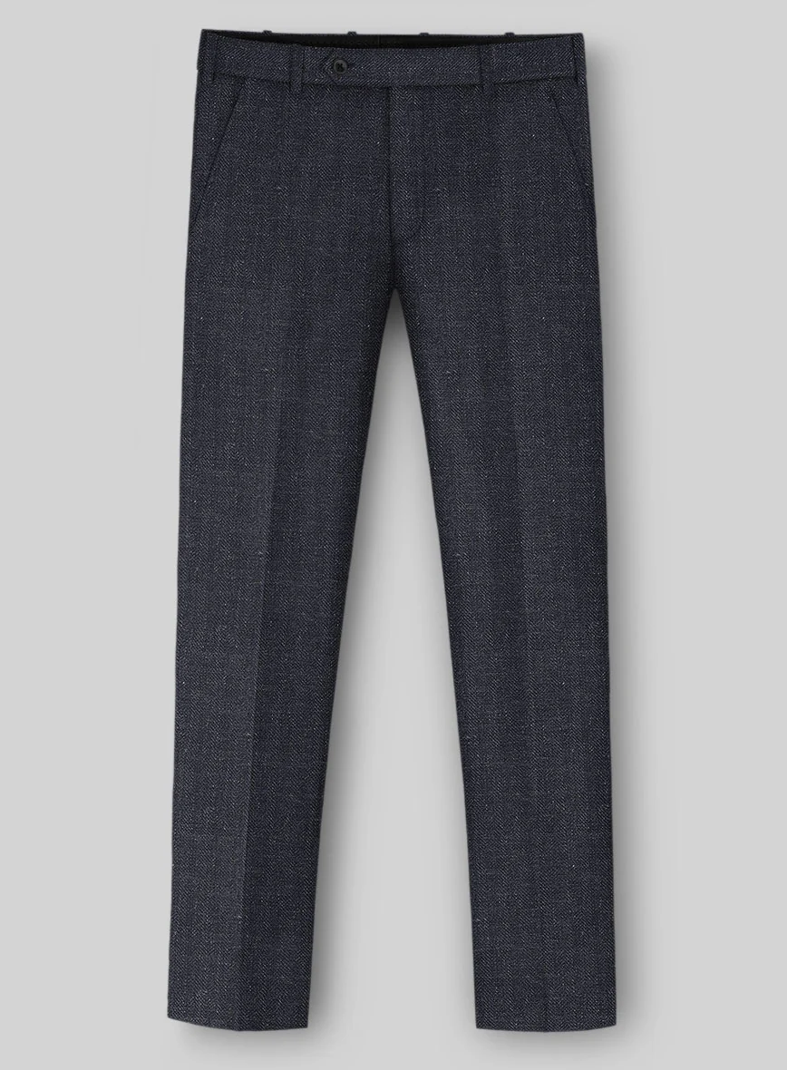 Italian Linen Blucratto Herringbone Suit - Image 4
