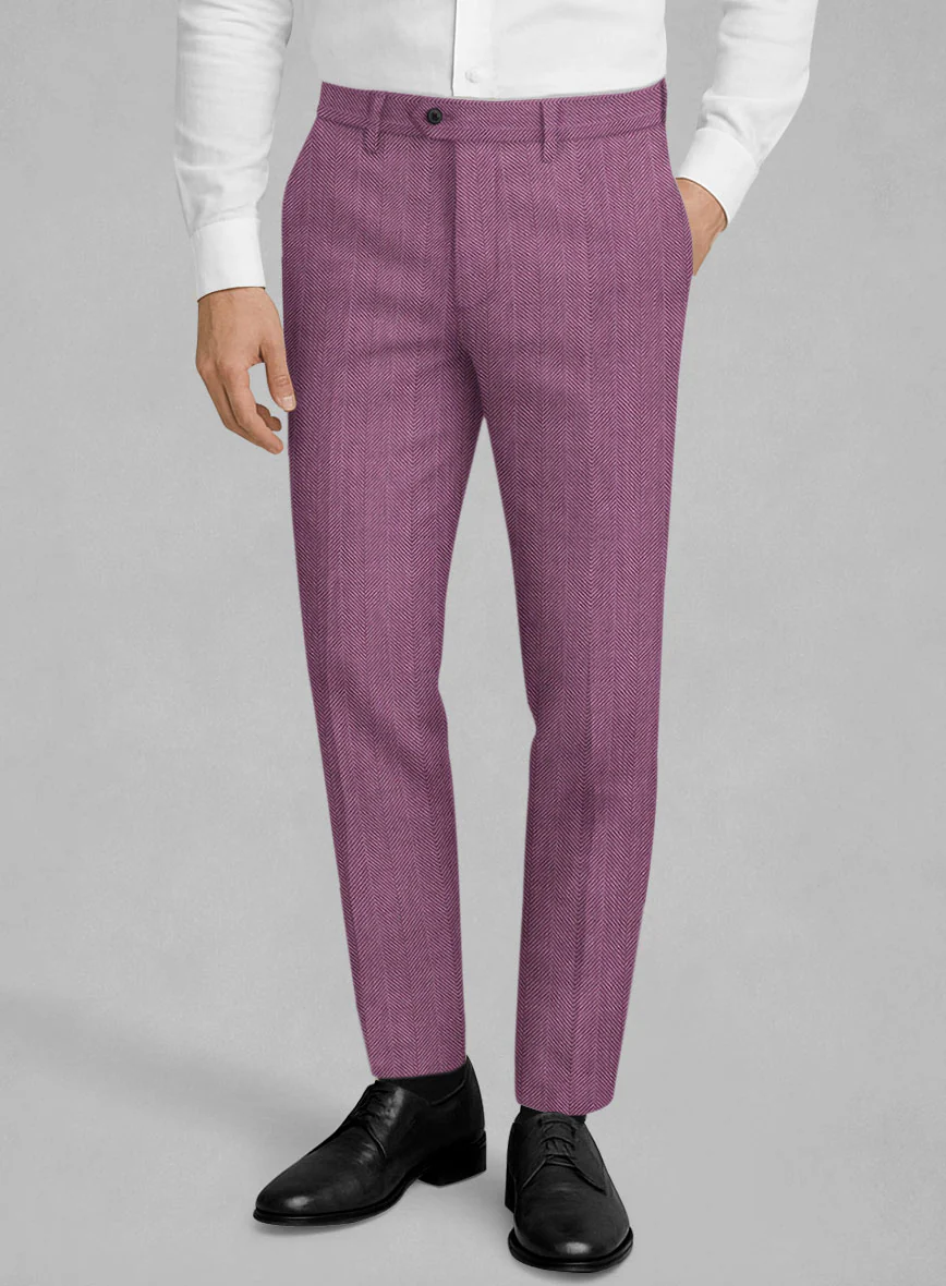Italian Linen Marenzio Herringbone Pants