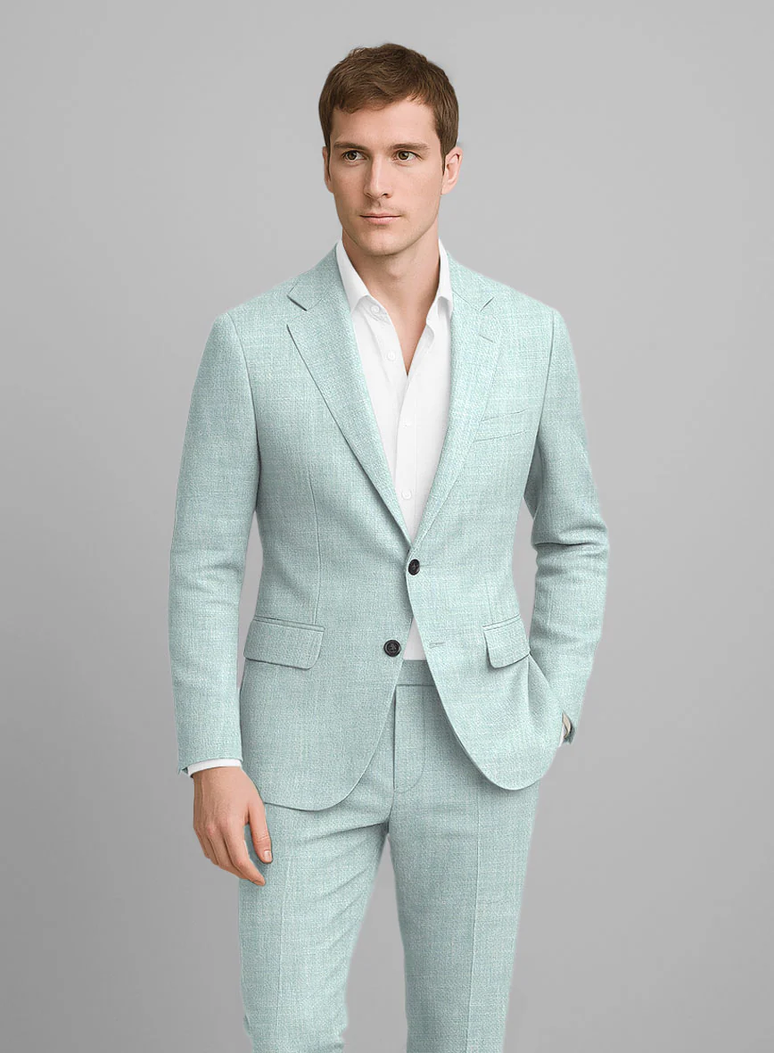 Italian Linen Mint Green Suit - Image 3