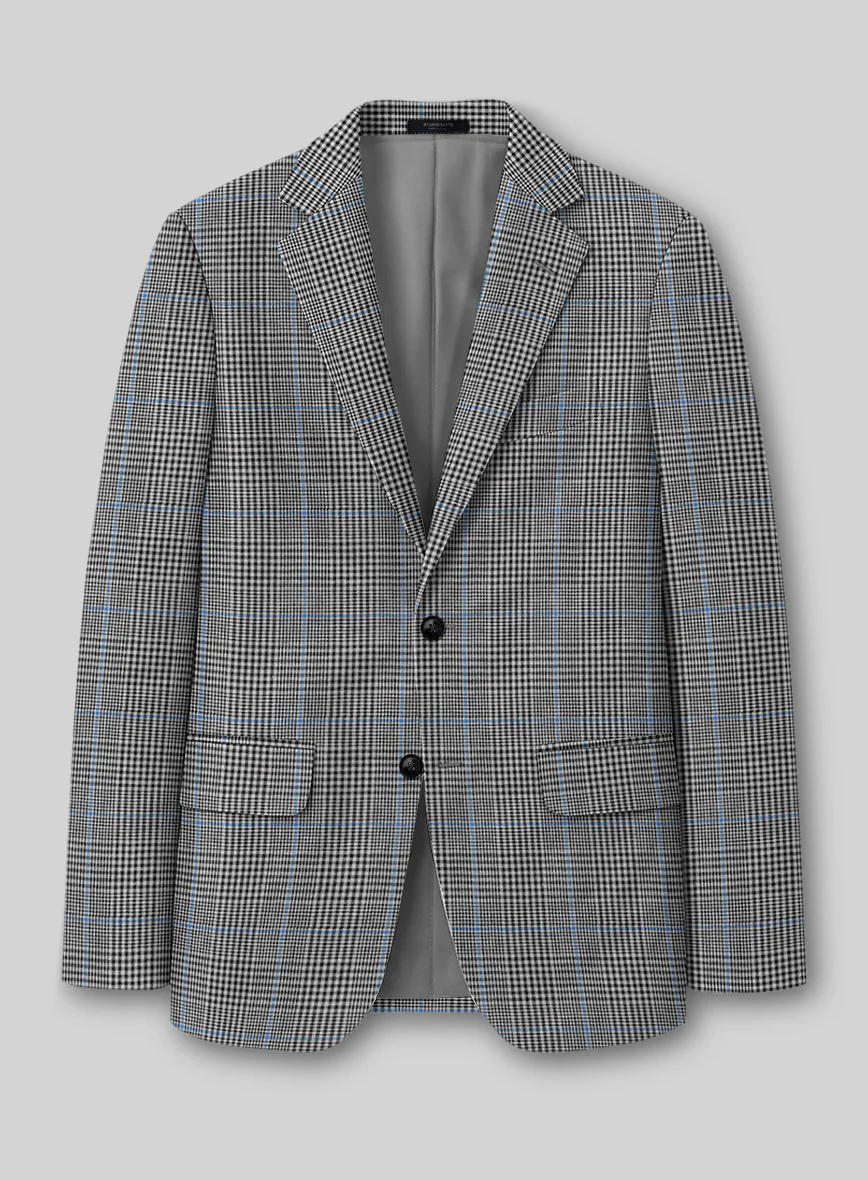 Italian Linen Monochrome Glen Check Jacket