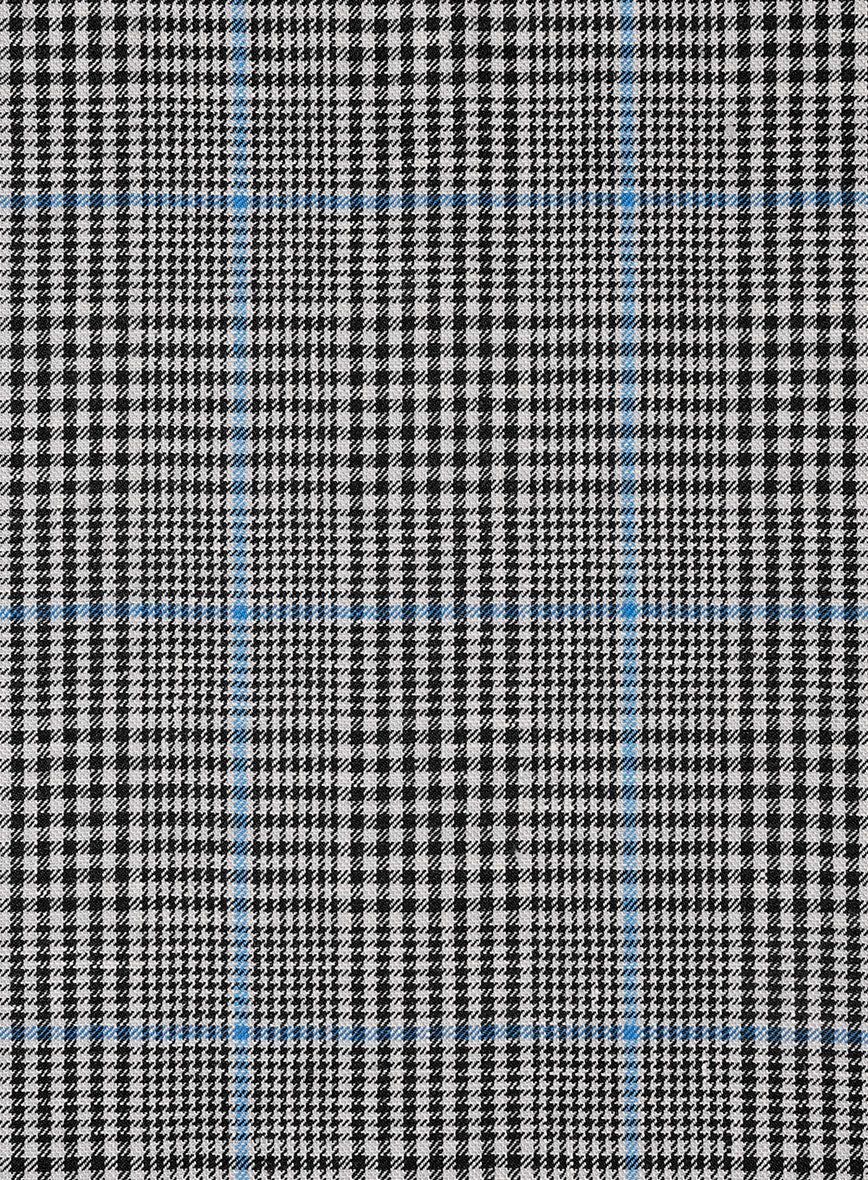 Italian Linen Monochrome Glen Check Pants - Image 3