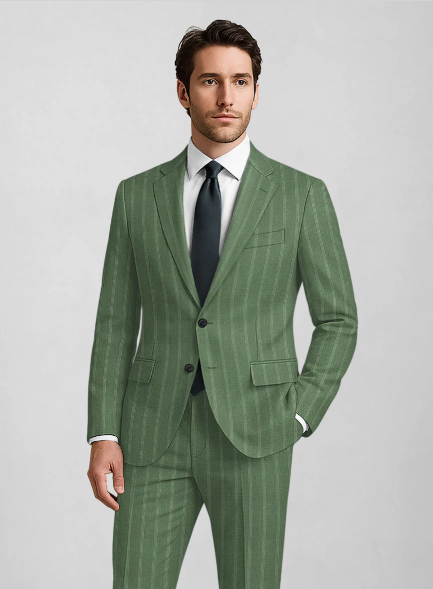 Italian Linen Mossaro Stripe Jacket - Image 2