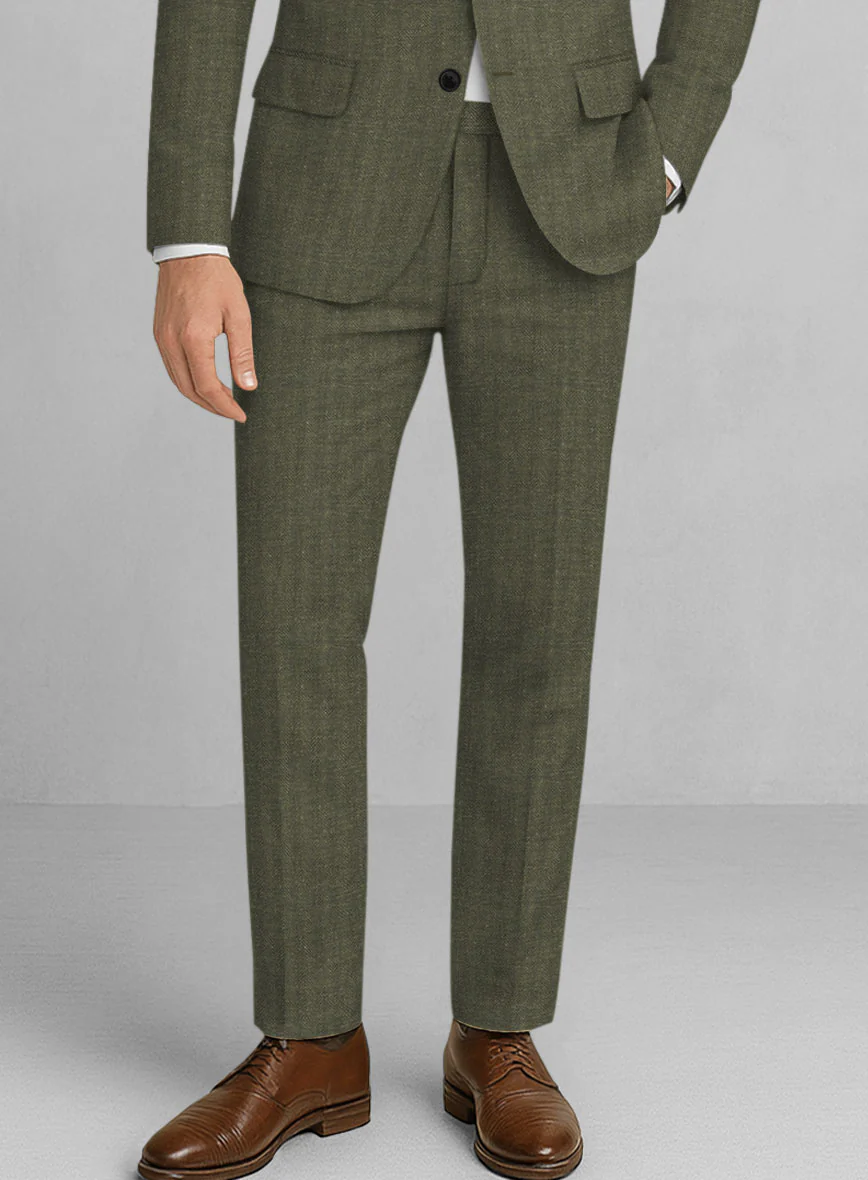 Italian Linen Olivano Herringbone Suit - Image 5