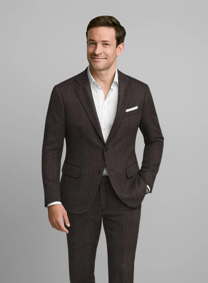 Italian Linen Ombro Herringbone Suit - Image 3