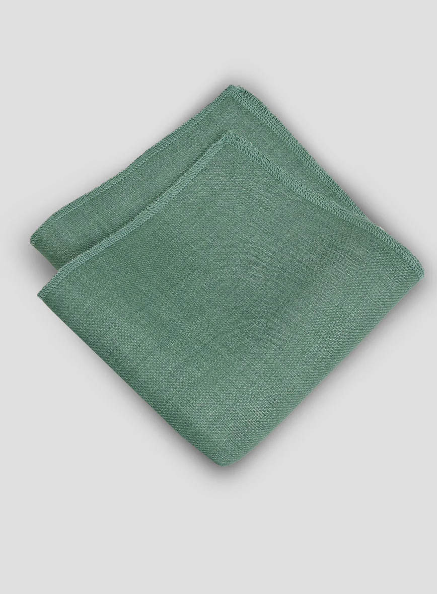 Italian Linen Pocket Square - Brandy Green