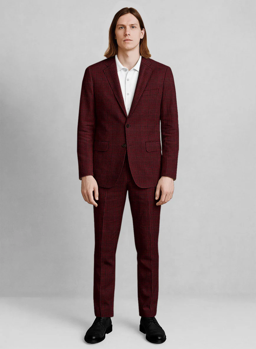 Italian Linen Ruby Glen Check Suit