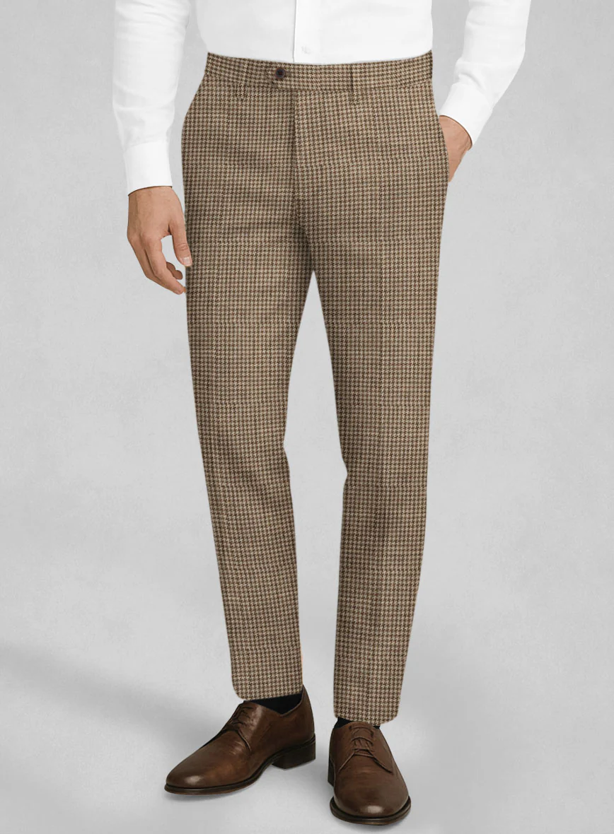 Italian Linen Ruggino Houndstooth Pants