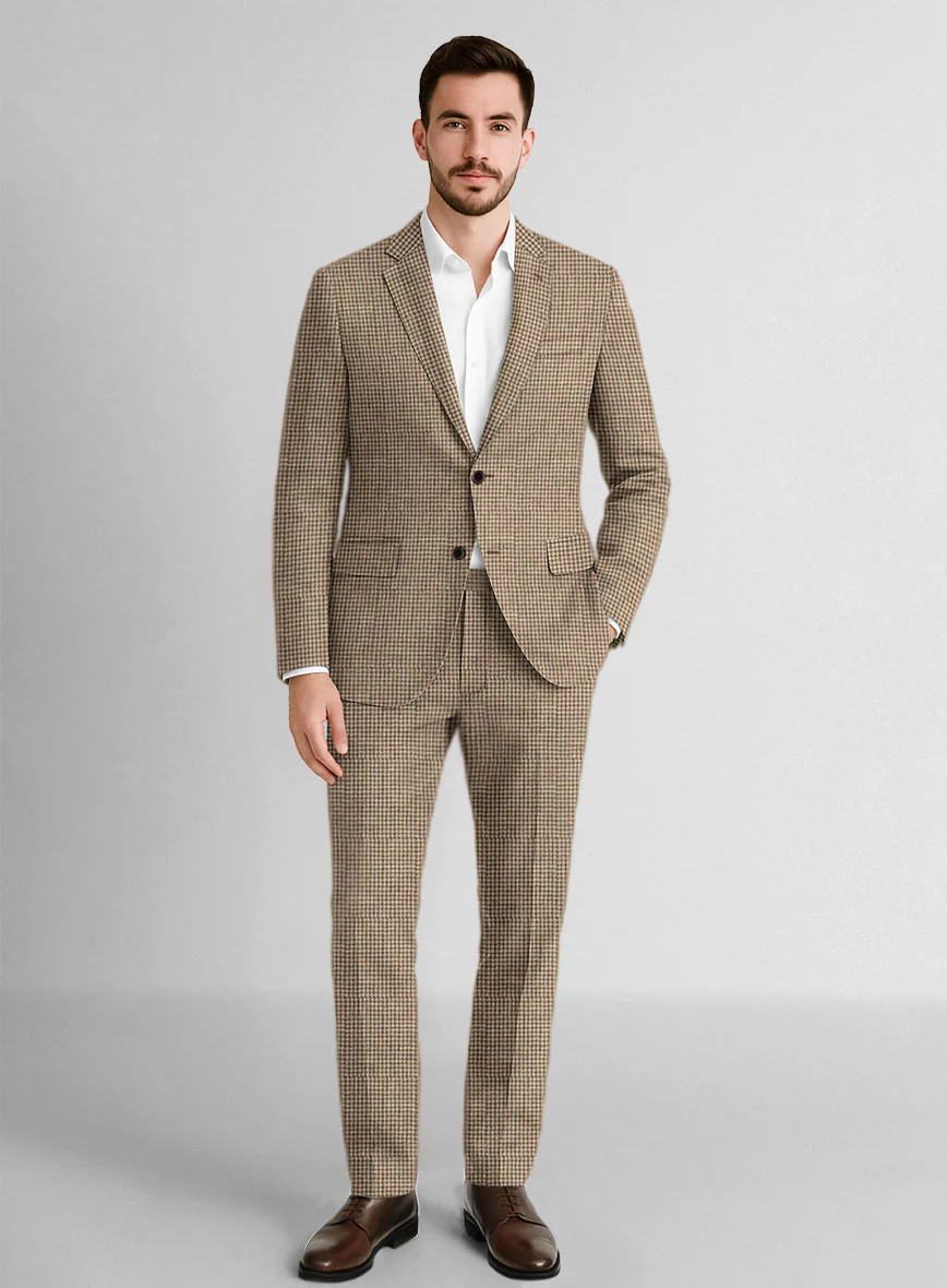 Italian Linen Ruggino Houndstooth Suit