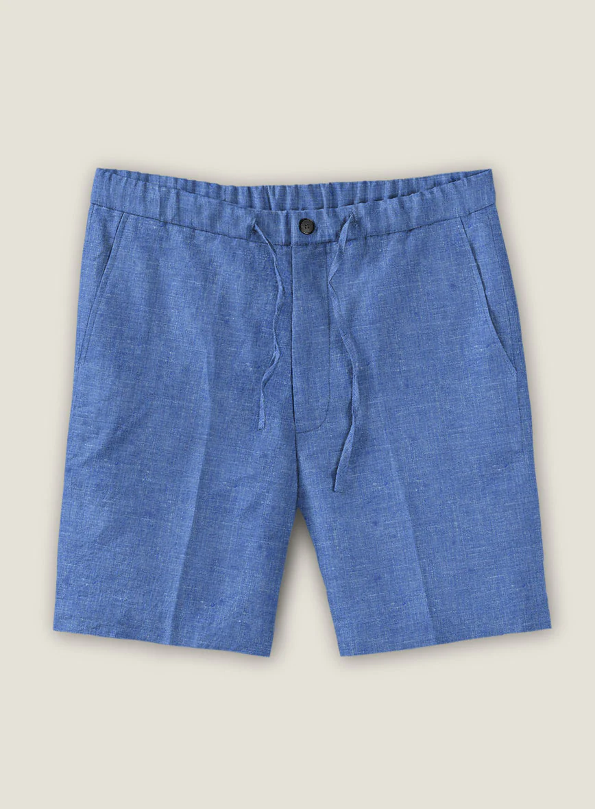 Italian Linen Smoked Blue Shorts