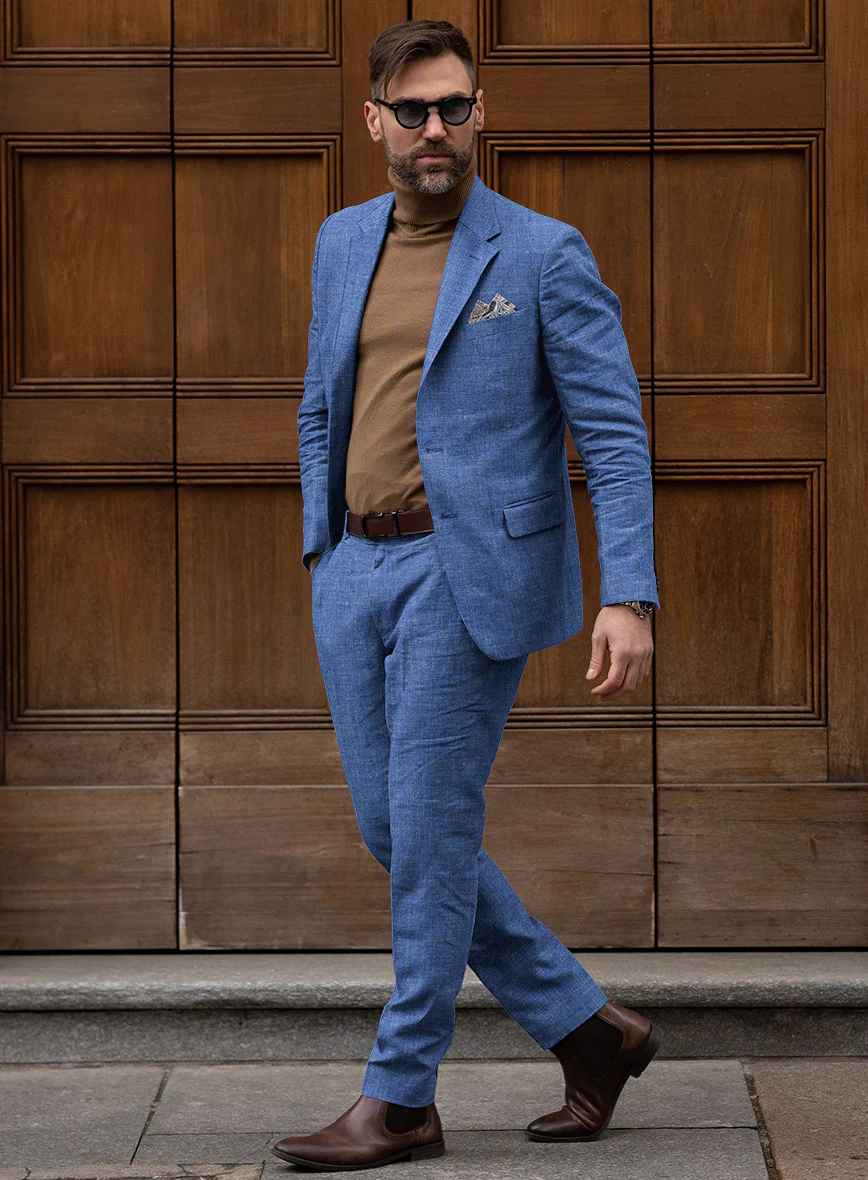 Italian Linen Smoked Blue Suit