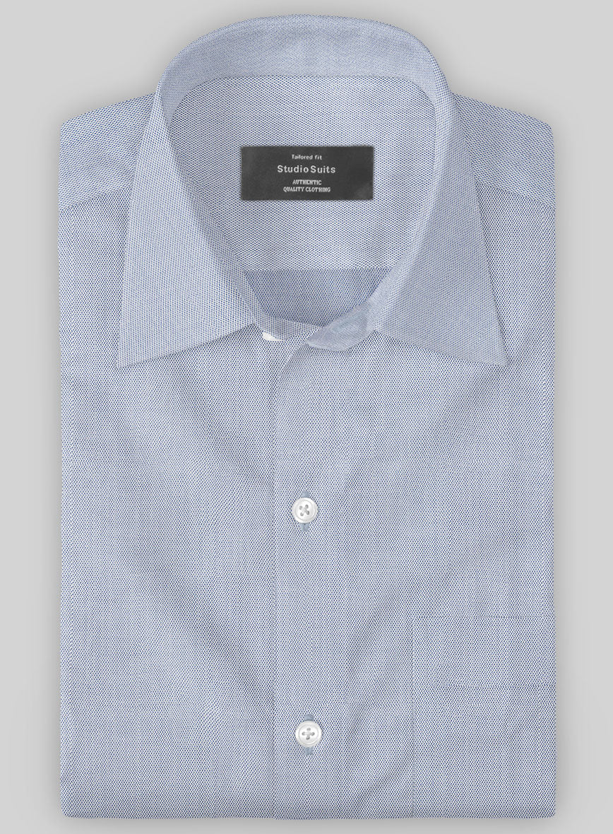 Italian Lombardo Chevron Dark Blue Shirt