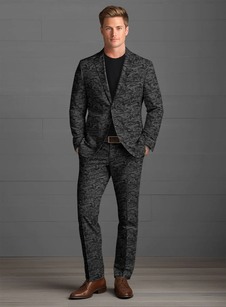 Italian Luxury Camo Cotton Suit