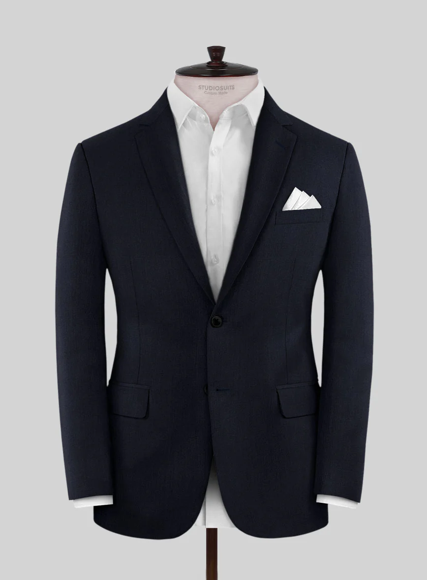 Italian Midnight Exiqu Blue Wool Jacket