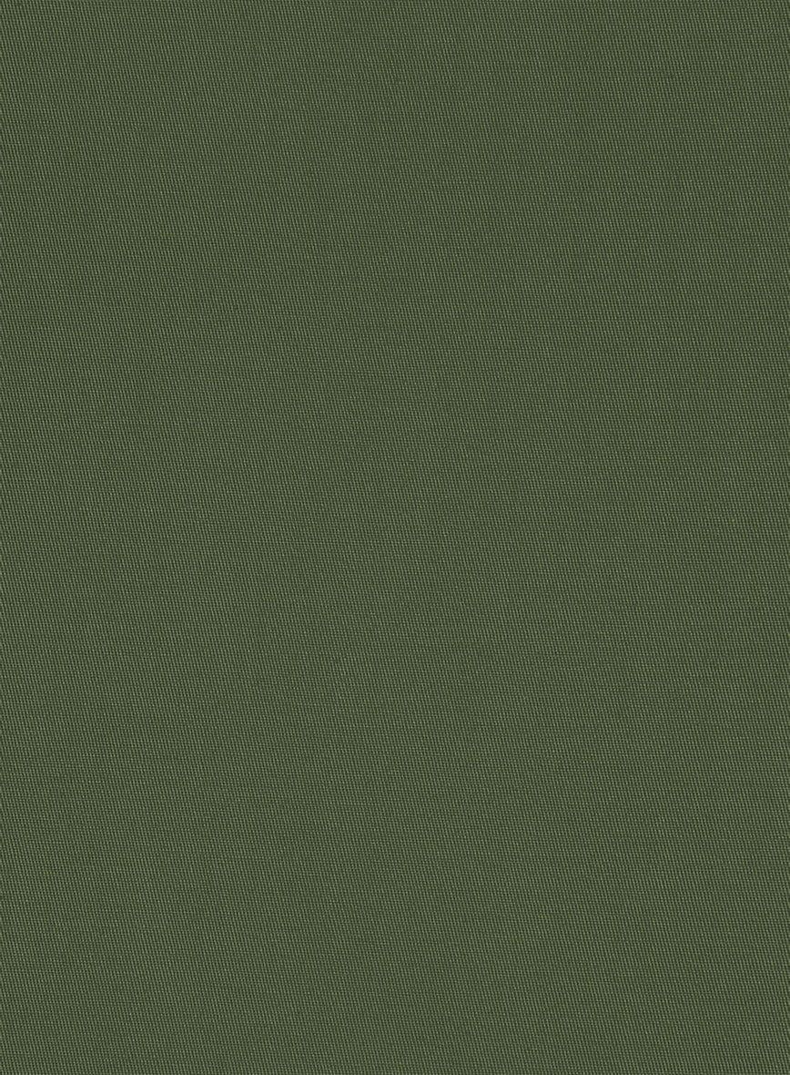 Italian Military Green Cotton Stretch Suit - Image 6