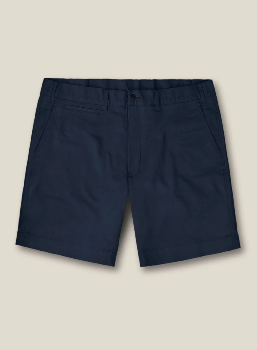 Italian Mirage Blue Cotton Stretch Shorts