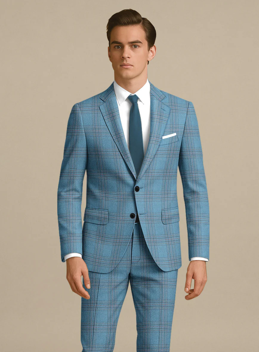 Italian Murano Beni Blue Wool Linen Silk Jacket - Image 2