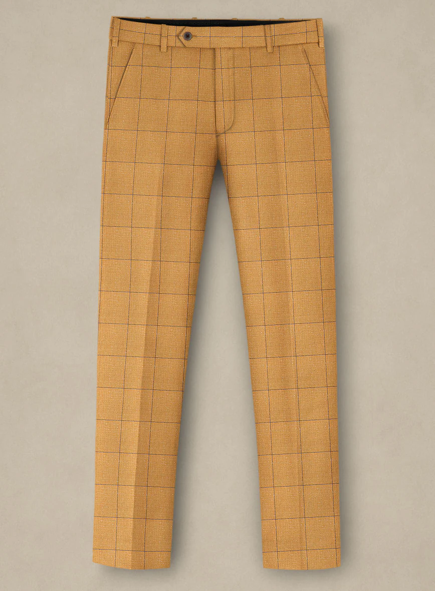Italian Murano Cimio Mustard Wool Linen Silk Suit - Image 5