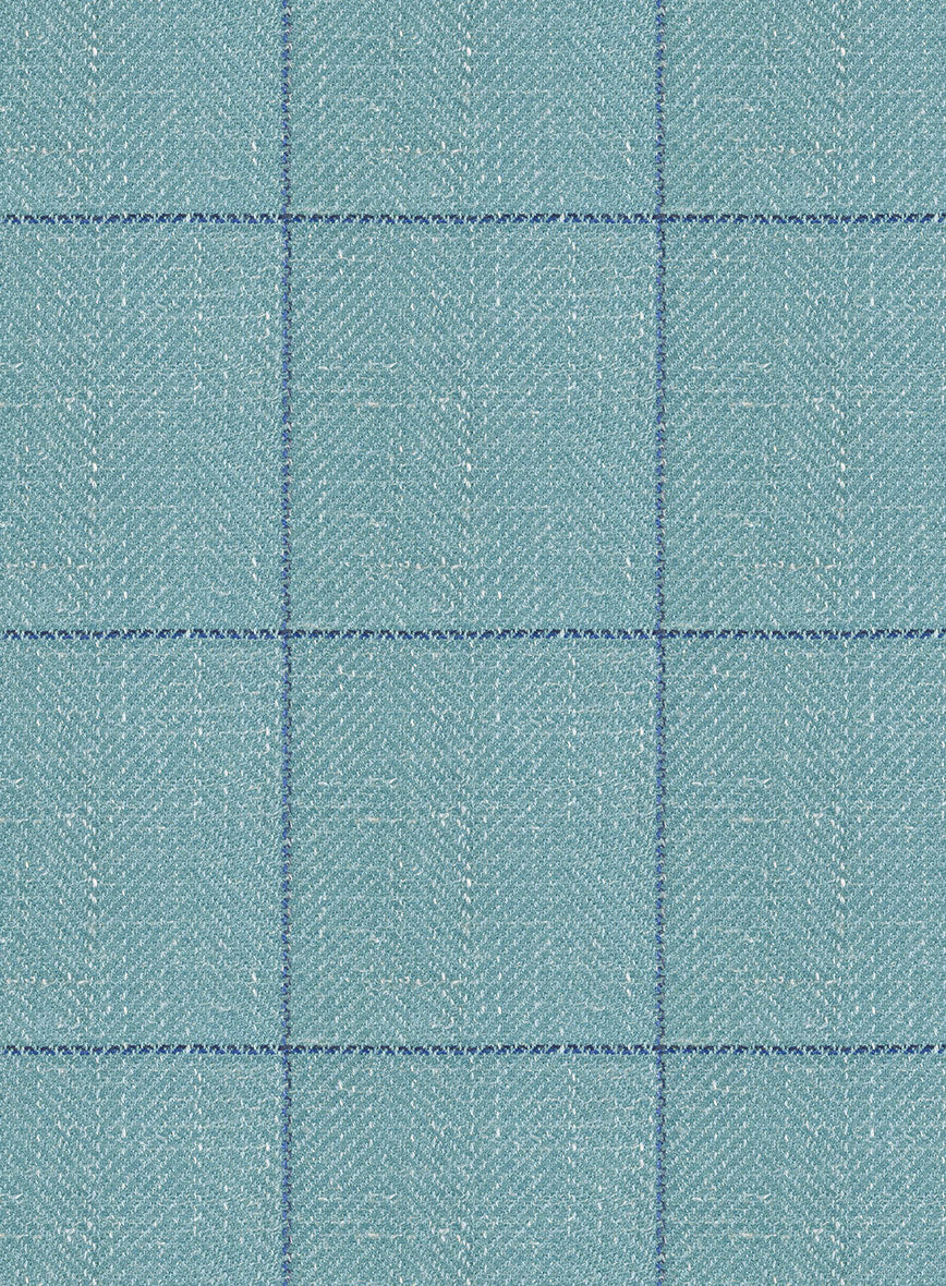 Italian Murano Domar Blue Wool Linen Silk Jacket - Image 3
