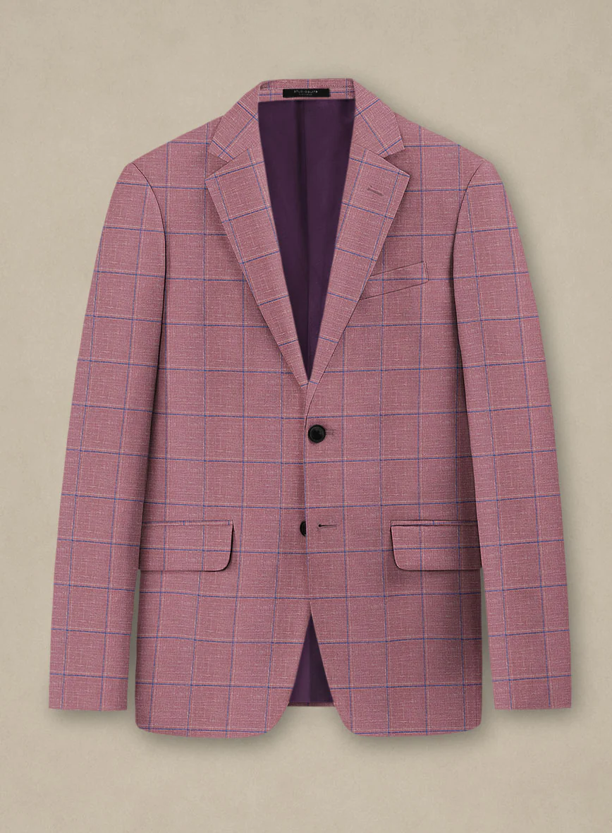Italian Murano Drope Pink Wool Linen Silk Suit - Image 2