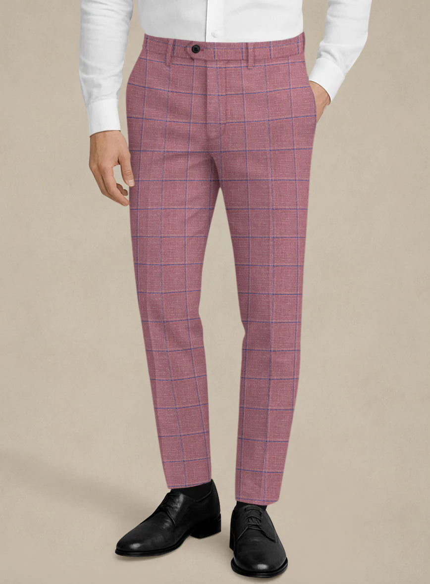 Italian Murano Drope Pink Wool Linen Silk Suit - Image 5
