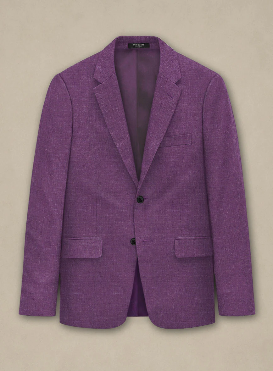 Italian Murano Eggplant Wool Linen Jacket