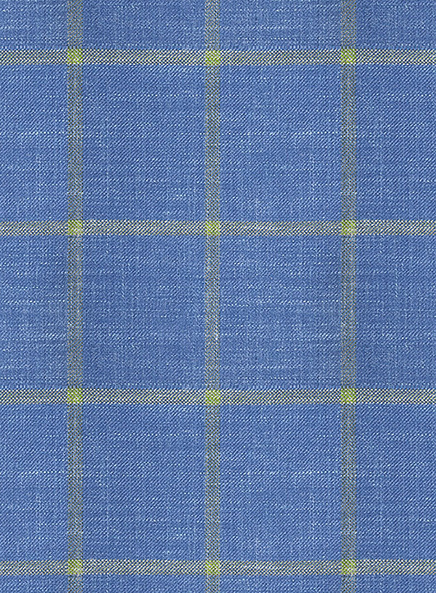 Italian Murano Eginda Blue Wool Linen Suit - Image 7