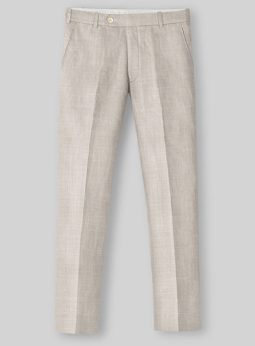 Italian Murano Fawn Wool Linen Suit - Image 4