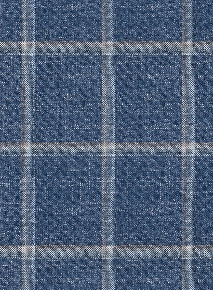 Italian Murano Geoia Blue Wool Linen Suit - Image 6