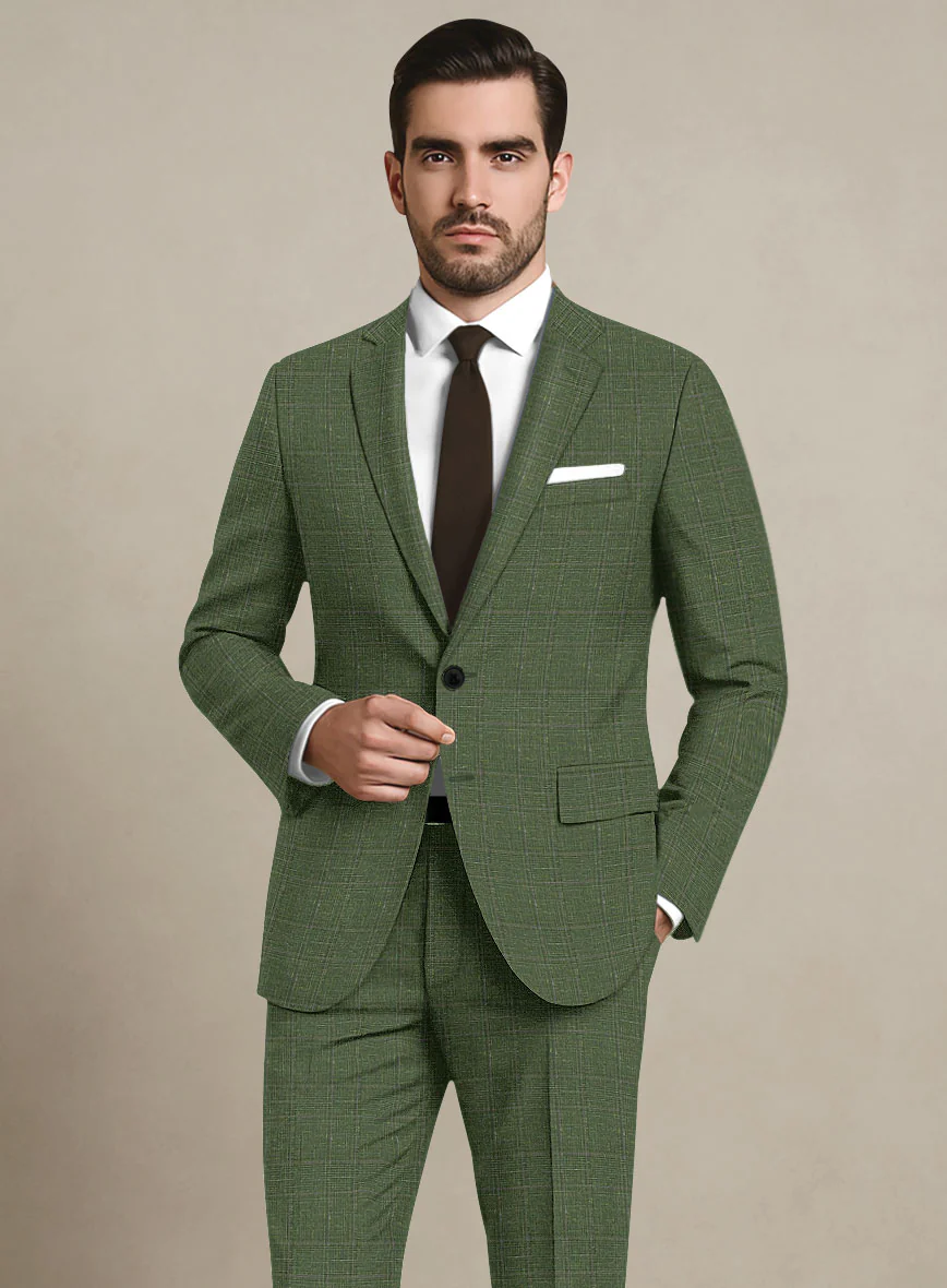 Italian Murano Gumil Green Wool Linen Silk Jacket - Image 2