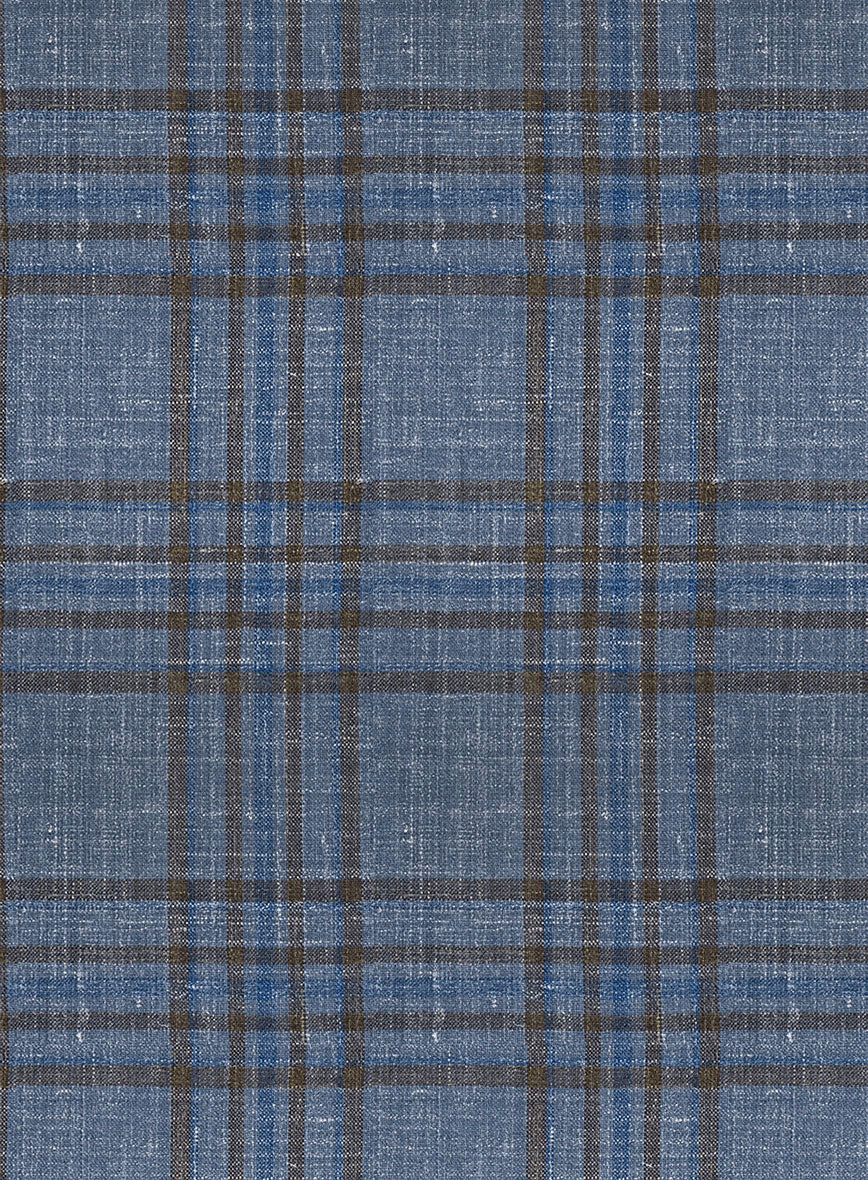 Italian Murano Herita Blue Wool Linen Jacket - Image 3