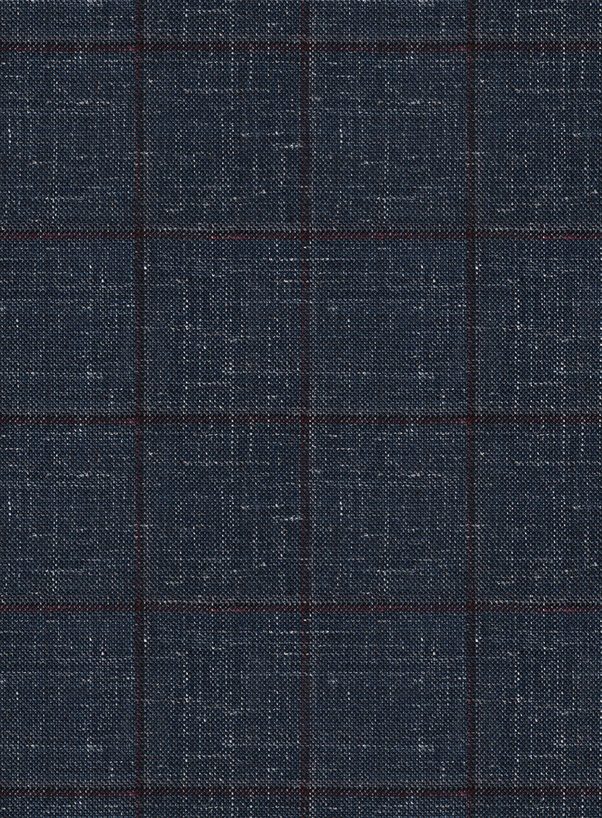Italian Murano Ili Blue Wool Linen Silk Pants - Image 3