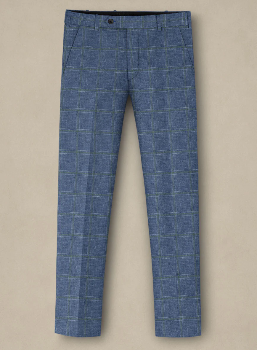 Italian Murano Ivarno Blue Wool Linen Silk Suit - Image 4