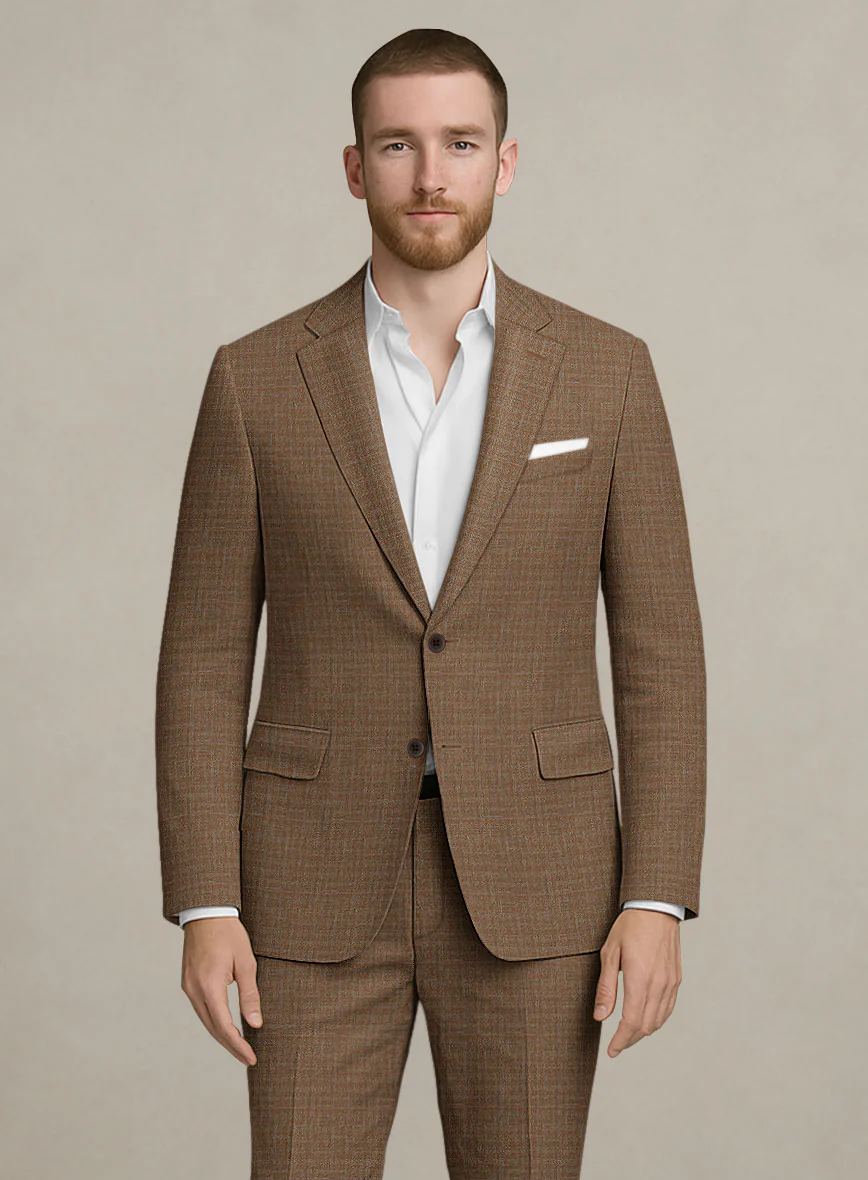 Italian Murano Karilo Brown Wool Linen Silk Jacket - Image 2