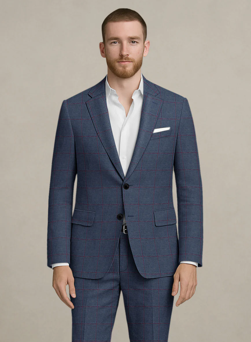 Italian Murano Leopo Blue Wool Linen Jacket - Image 2