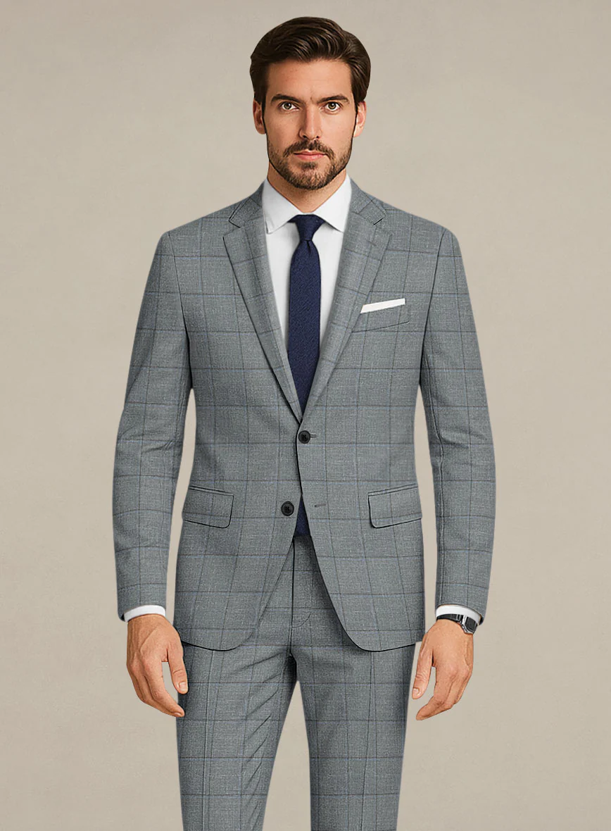 Italian Murano Light Gray Wool Linen Silk Jacket - Image 2