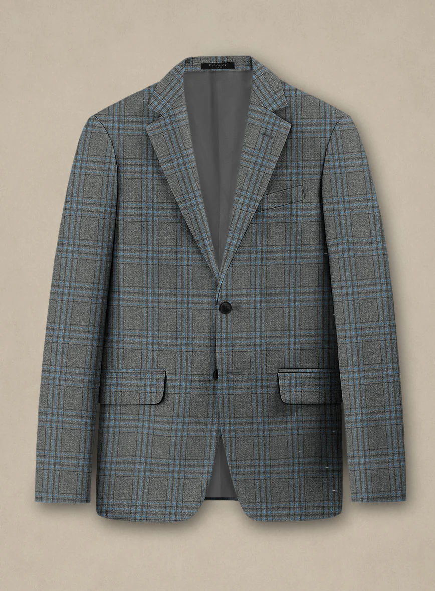Italian Murano Livado Gray Wool Linen Silk Jacket
