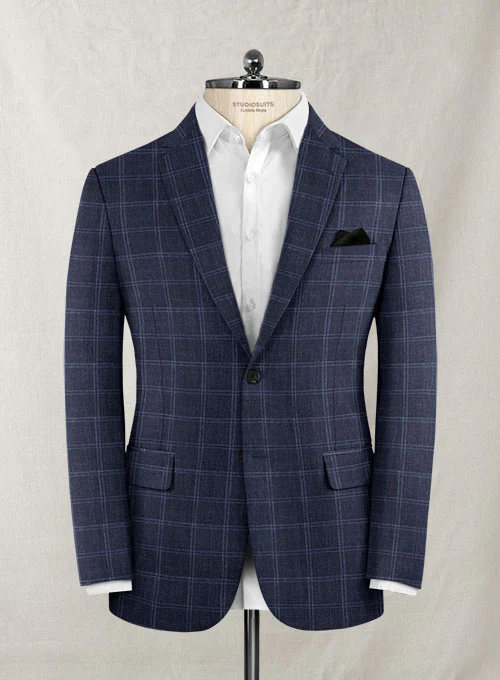 Italian Murano Manico Blue Wool Jacket