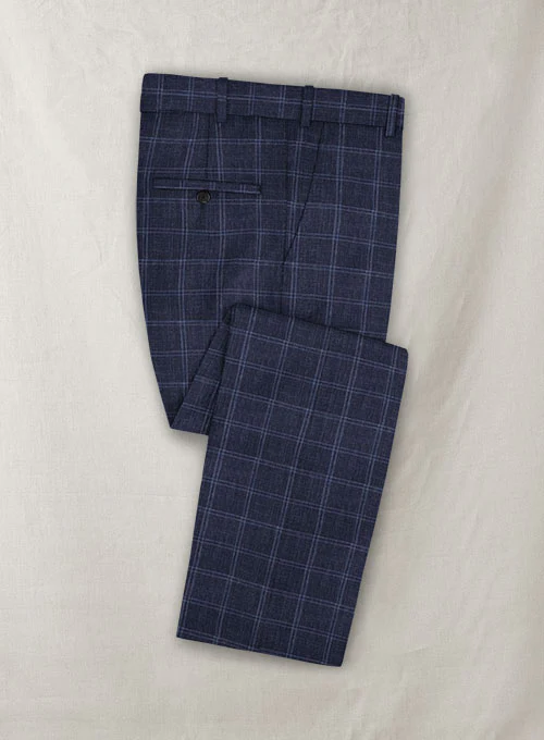 Italian Murano Manico Blue Wool Pants