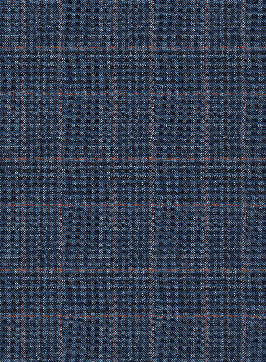 Italian Murano Najela Blue Wool Linen Silk Suit - Image 7