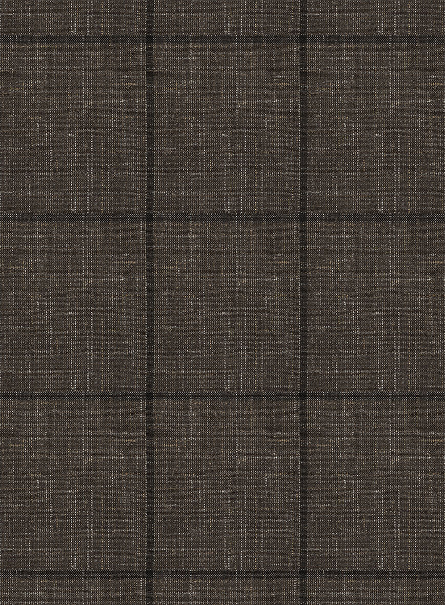 Italian Murano Paleno Brown Wool Linen Pants - Image 3