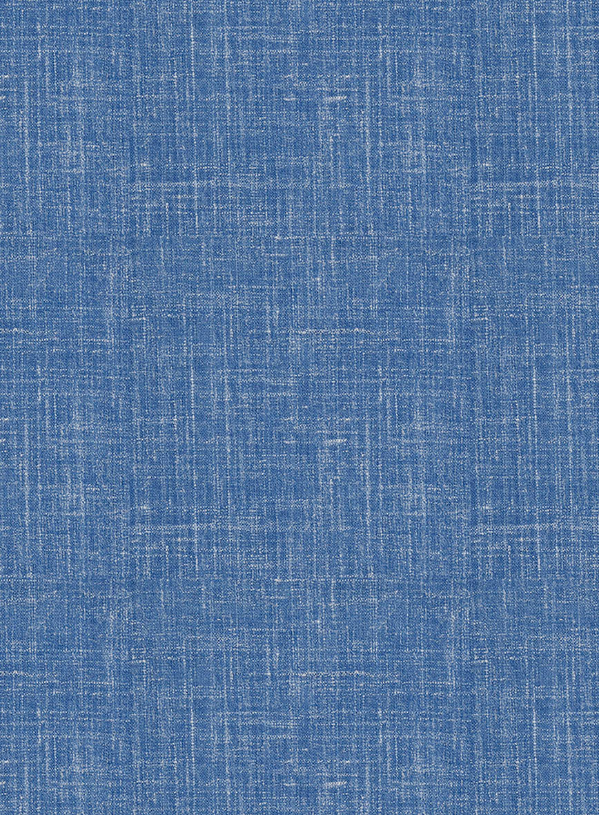 Italian Murano Portland Blue Wool Linen Suit - Image 7