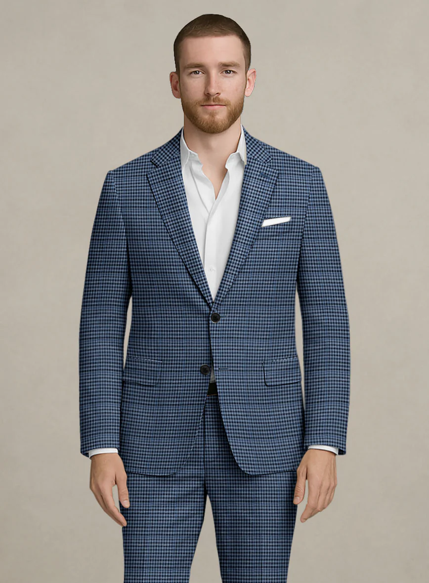 Italian Murano Ramesa Blue Wool Linen Silk Jacket - Image 3