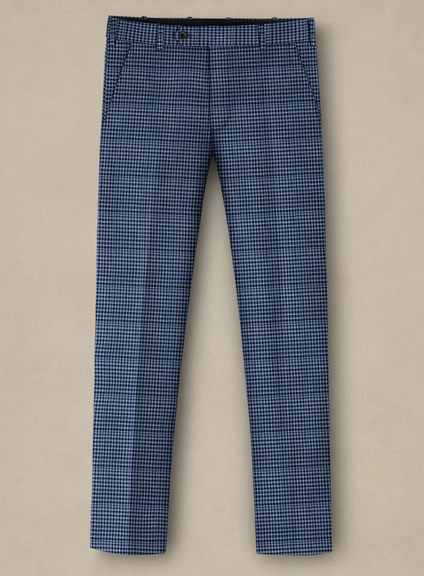 Italian Murano Ramesa Blue Wool Linen Silk Pants - Image 2