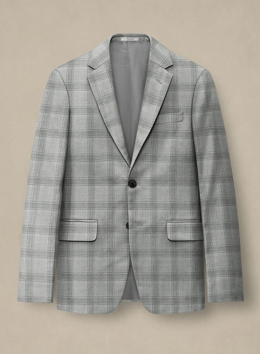 Italian Murano Sageo Gray Wool Linen Silk Jacket