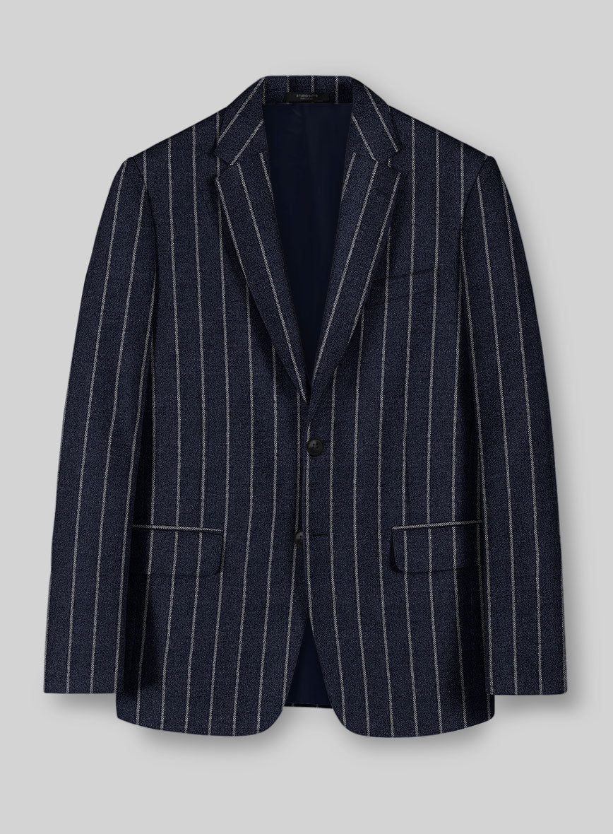 Italian Navy Ascot Rope Stripe Tweed Jacket