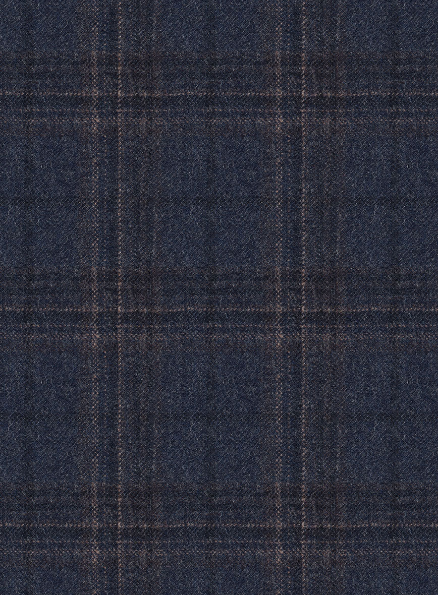 Italian Ofra Blue Checks Flannel Suit - Image 6