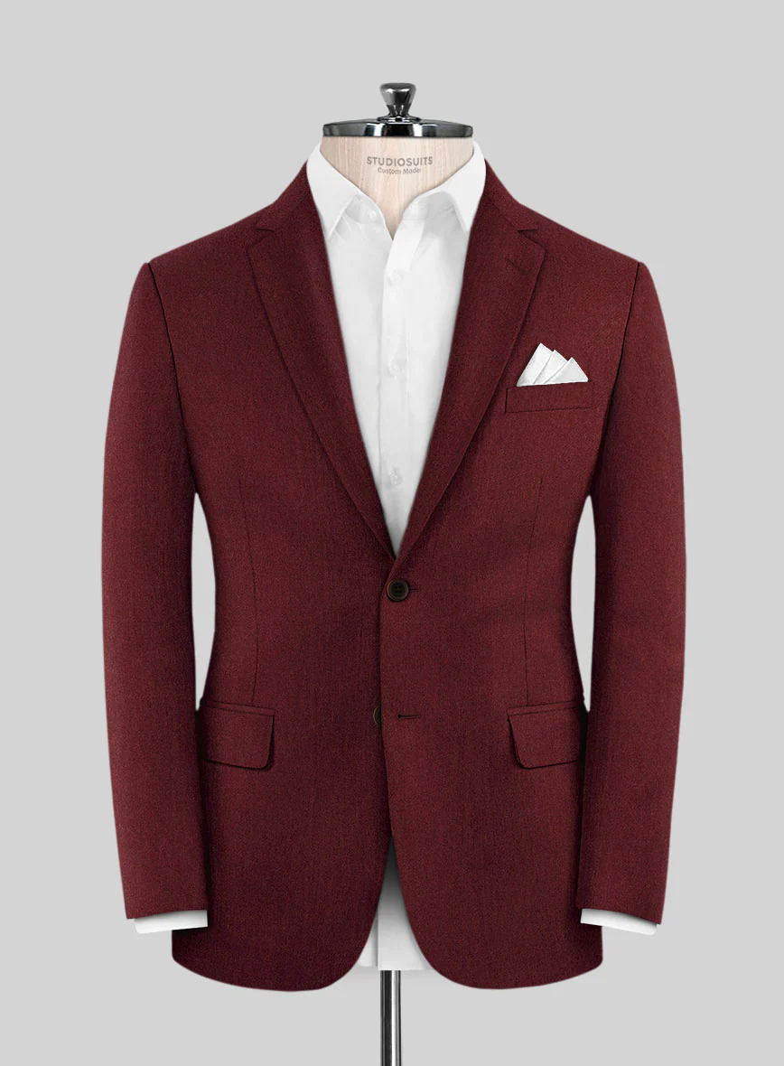 Italian Ospero Maroon Wool Jacket