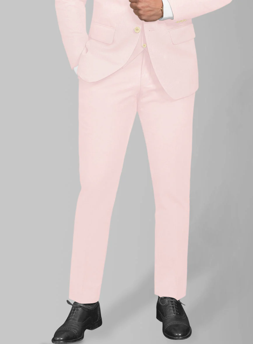 Italian Pale Pink Cotton Stretch Suit - Image 4