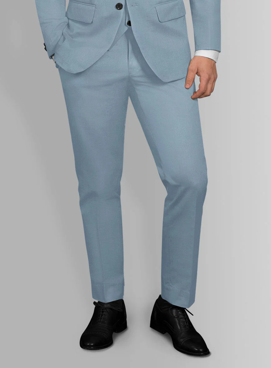 Italian Powder Blue Cotton Stretch Suit - Image 4
